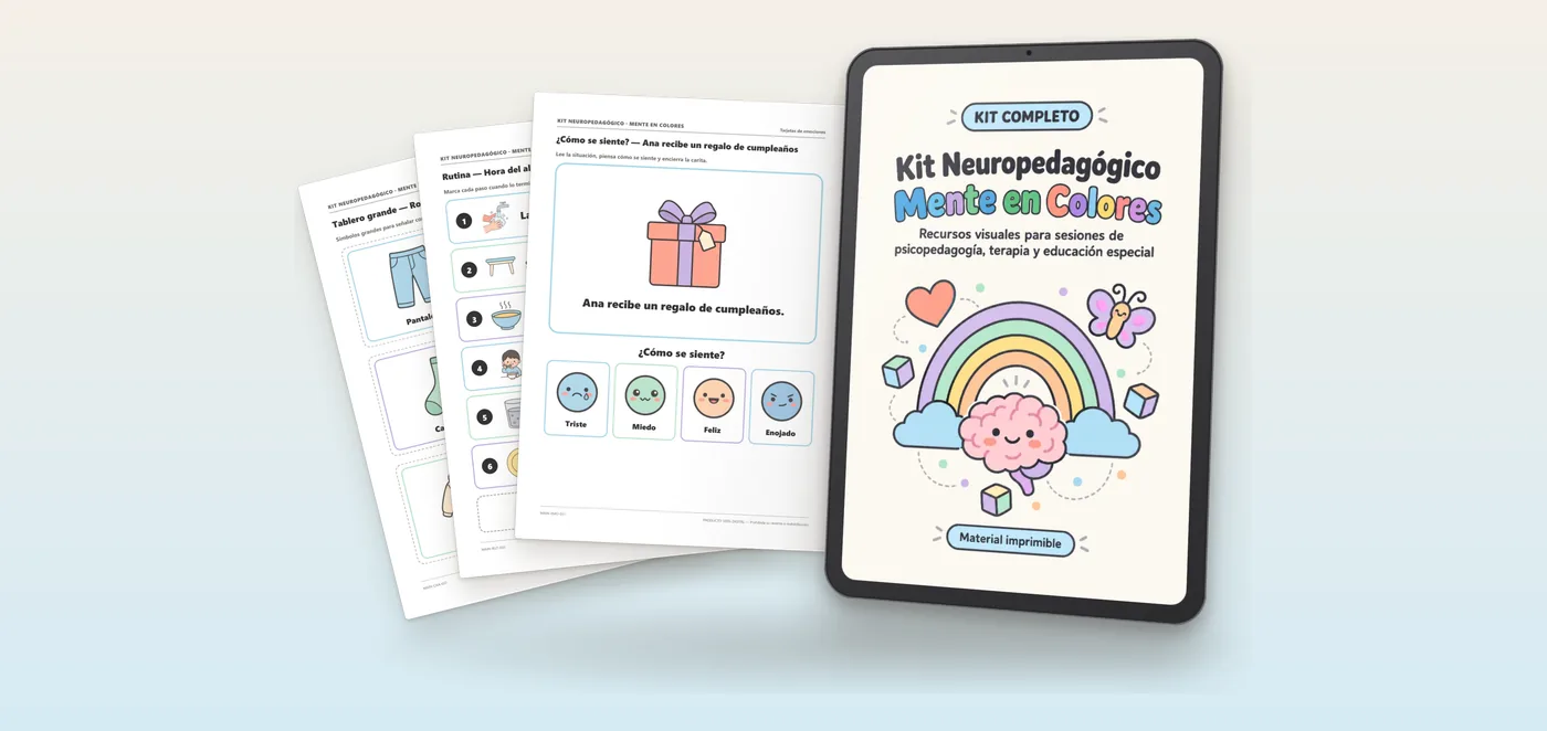 Kit Neuropedagógico Mente en Colores: recursos visuales listos para tus sesiones